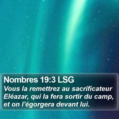 Nombres 19:3 LSG Bible Verse Image