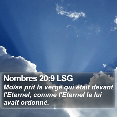 Nombres 20:9 LSG Bible Verse Image