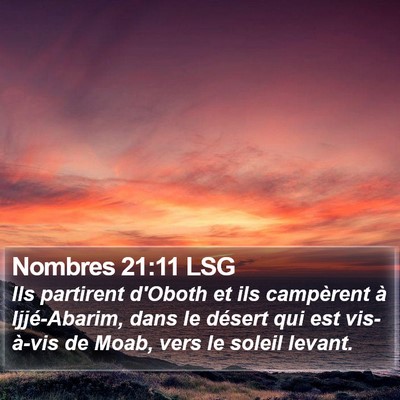 Nombres 21:11 LSG Bible Verse Image