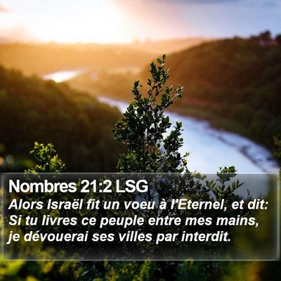 Nombres 21:2 LSG Bible Verse Image