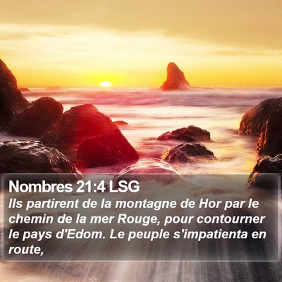 Nombres 21:4 LSG Bible Verse Image