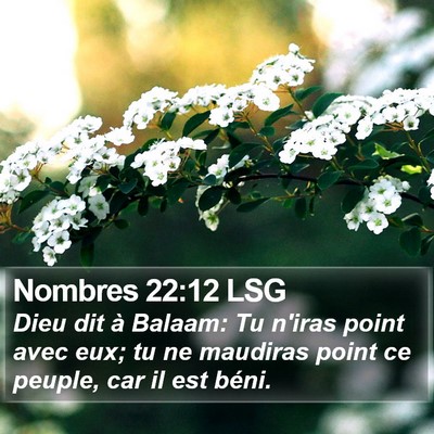 Nombres 22:12 LSG Bible Verse Image