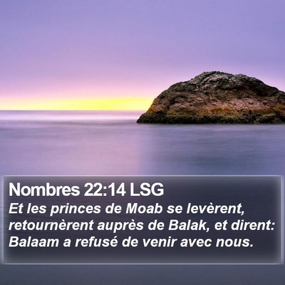 Nombres 22:14 LSG Bible Verse Image