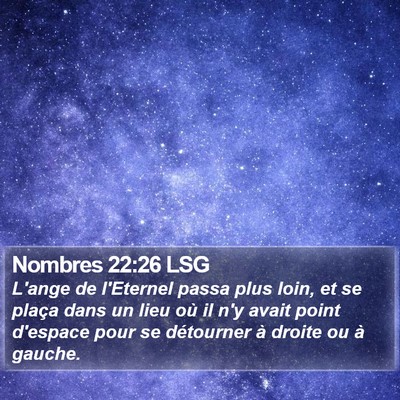 Nombres 22:26 LSG Bible Verse Image
