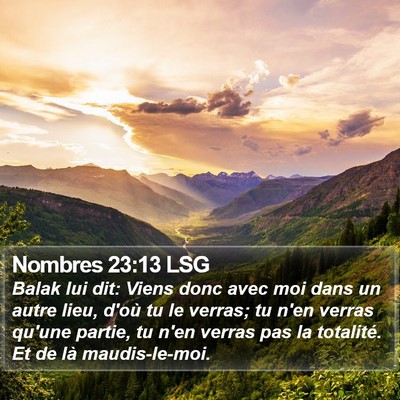 Nombres 23:13 LSG Bible Verse Image
