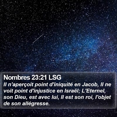 Nombres 23:21 LSG Bible Verse Image