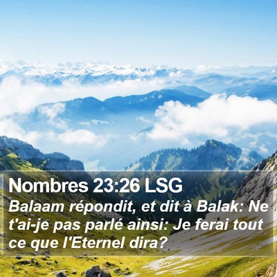 Nombres 23:26 LSG Bible Verse Image