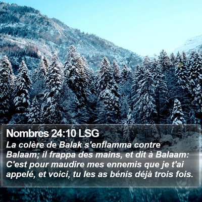 Nombres 24:10 LSG Bible Verse Image