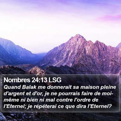 Nombres 24:13 LSG Bible Verse Image