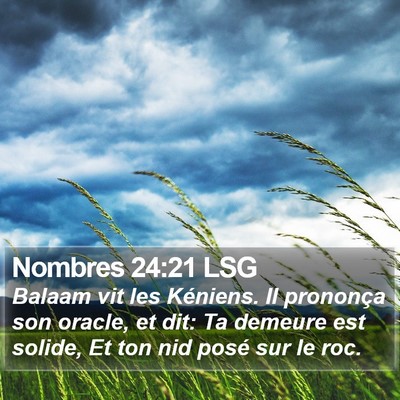 Nombres 24:21 LSG Bible Verse Image
