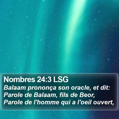 Nombres 24:3 LSG Bible Verse Image