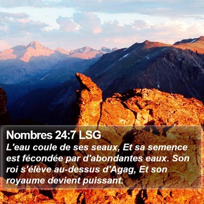 Nombres 24:7 LSG Bible Verse Image