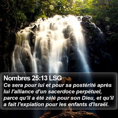 Nombres 25:13 LSG Bible Verse Image