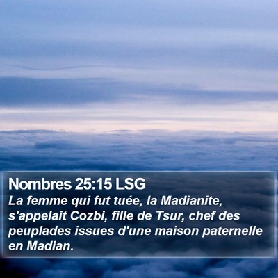 Nombres 25:15 LSG Bible Verse Image