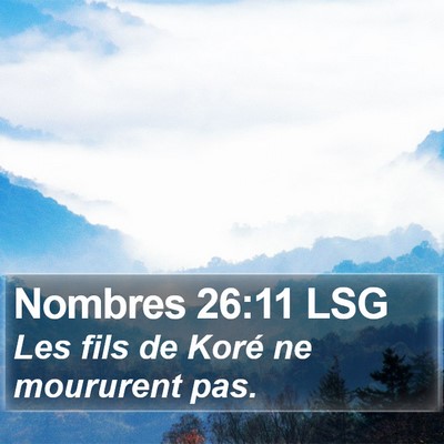 Nombres 26:11 LSG Bible Verse Image