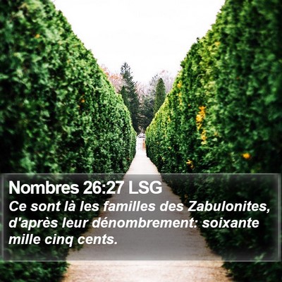 Nombres 26:27 LSG Bible Verse Image