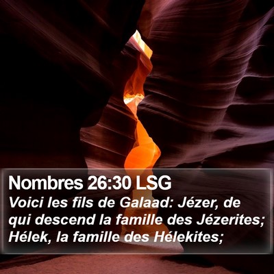 Nombres 26:30 LSG Bible Verse Image