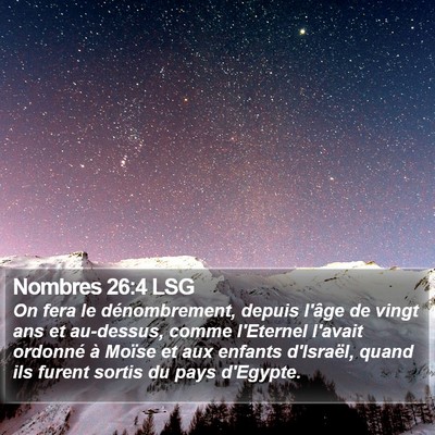 Nombres 26:4 LSG Bible Verse Image