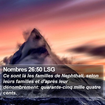 Nombres 26:50 LSG Bible Verse Image