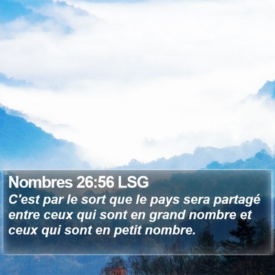 Nombres 26:56 LSG Bible Verse Image