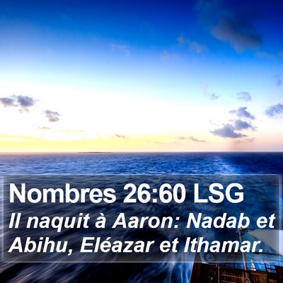 Nombres 26:60 LSG Bible Verse Image