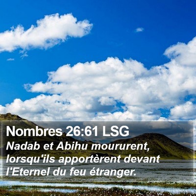 Nombres 26:61 LSG Bible Verse Image