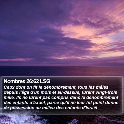 Nombres 26:62 LSG Bible Verse Image