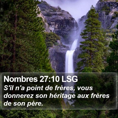 Nombres 27:10 LSG Bible Verse Image