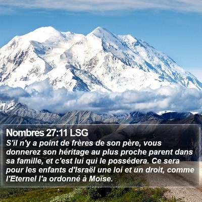 Nombres 27:11 LSG Bible Verse Image