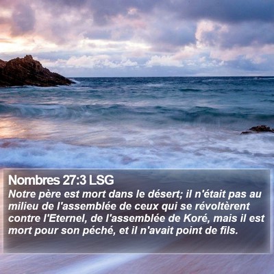 Nombres 27:3 LSG Bible Verse Image