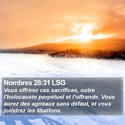 Nombres 28:31 LSG Bible Verse Image