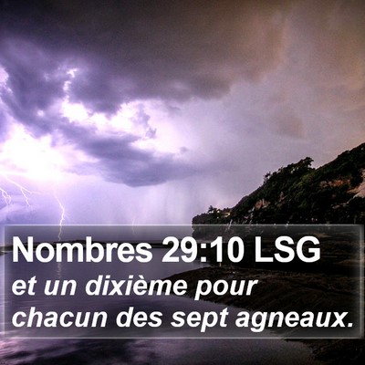 Nombres 29:10 LSG Bible Verse Image