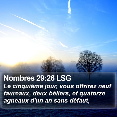 Nombres 29:26 LSG Bible Verse Image