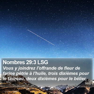 Nombres 29:3 LSG Bible Verse Image