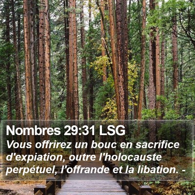 Nombres 29:31 LSG Bible Verse Image