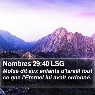 Nombres 29:40 LSG Bible Verse Image