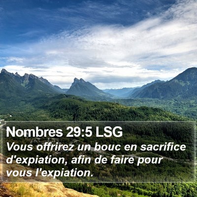 Nombres 29:5 LSG Bible Verse Image