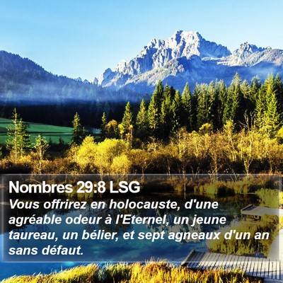 Nombres 29:8 LSG Bible Verse Image