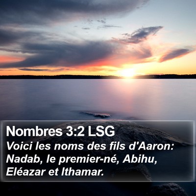 Nombres 3:2 LSG Bible Verse Image