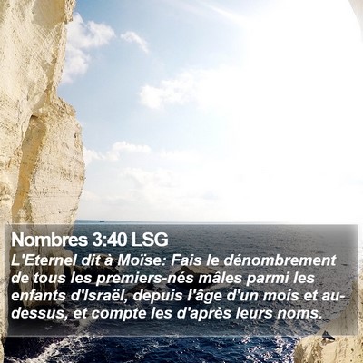 Nombres 3:40 LSG Bible Verse Image