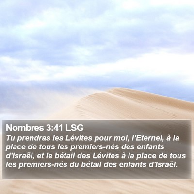 Nombres 3:41 LSG Bible Verse Image