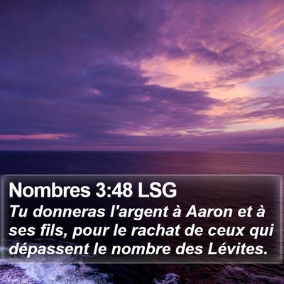 Nombres 3:48 LSG Bible Verse Image