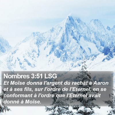 Nombres 3:51 LSG Bible Verse Image