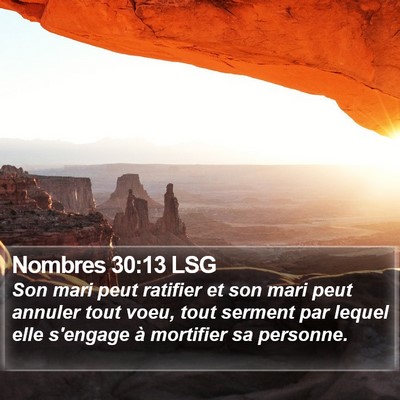 Nombres 30:13 LSG Bible Verse Image