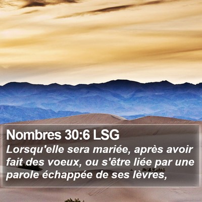 Nombres 30:6 LSG Bible Verse Image