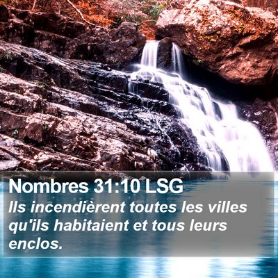 Nombres 31:10 LSG Bible Verse Image