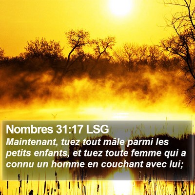 Nombres 31:17 LSG Bible Verse Image