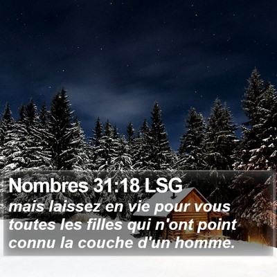 Nombres 31:18 LSG Bible Verse Image