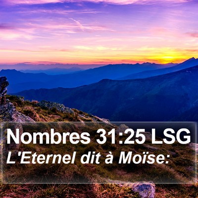 Nombres 31:25 LSG Bible Verse Image
