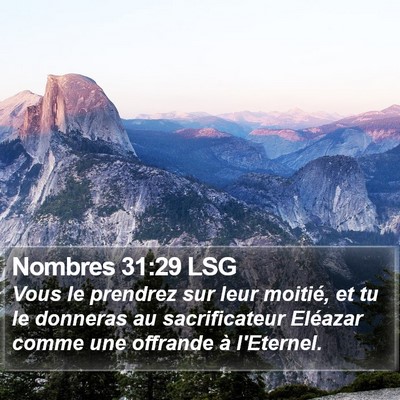 Nombres 31:29 LSG Bible Verse Image